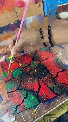Amazing Abstract Painting 🎨 | Easy Acrylic Art Tutorial #painting #drawing #art #artist #shorts