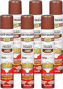 Rust-Oleum 353346-6PK Stops Rust Turbo Spray System Rusty Metal Primer Spray, 24 oz, 6 Pack