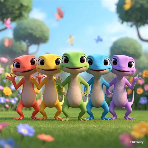 Cute dance of the lizards 🦎 #dance #song #animals #kids #viral