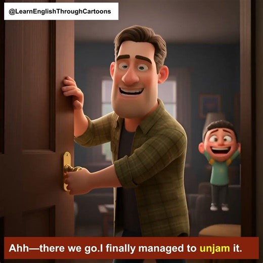 Learn English Through Cartoons | Root based words: Jam, Unjam, Logjam | Easy English for Beginners