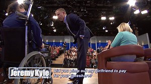 Jeremy Kyle tells a guest in a wheelchair to sit down