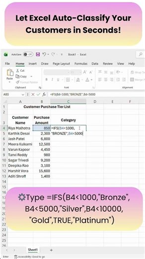 Let Excel Auto-Classify Your Customers in Seconds! #shorts