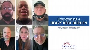 See how these real Freedom Debt Relief clients overcame significant financial challenges and hardships. 📹👇 #MyFreedomDebtStory | Freedom Debt Relief