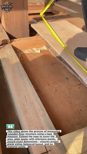 Measuring Wooden Floor Structure with Tape Measure | Precise Carpentry Work