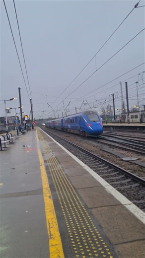 Class 803 Lumo 803001 and class 801 LNER 801104 passing Doncaster