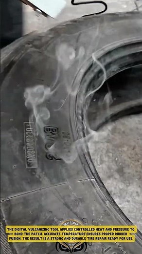 Repairing tire surface using digital vulcanizing machine to bond patch