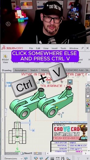 QUICK COPY a DRAWING VIEW #solidworks #drafting #model #view #rotate