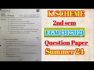 EGM (312312) Questions paper| K Scheme Summer-24 EGM question paper| #msbte