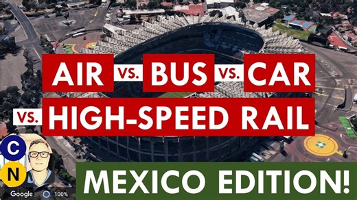 High Speed Rail vs. Car vs Bus vs Air in Mexico - World Cup 2026 Race From Querétaro to México City