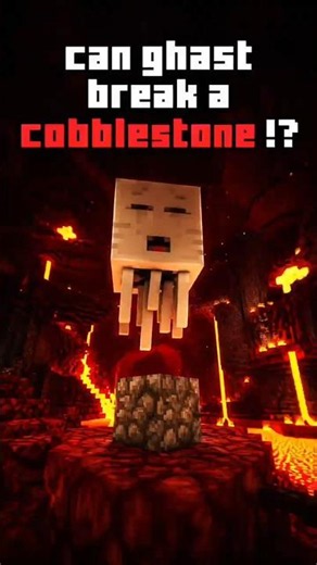 Can Ghasts Actually Destroy Cobblestone? #minecraft #shorts