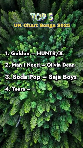 Top 5 UK Chart Songs 2025 #chillvibes #ukcharts #topsongs #musiccharts #pophits