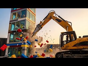 Excavator & Bulldozer Demolish the Massive High-Rise Tower | Heavy RC Construction