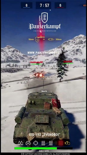 PANZERKAMPF®: ISU-152 ZVEROBOI /w 3D skin battle action! #shorts #panzerkampf #isu #tankgameplay