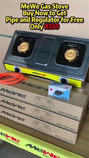 MeWe Gas Stove Buy Now to Get Pipe and Regulator for Free! Promotion price K550!!! whatspp/call: 260 573085581 #mewe #meweelectronics #mewehomeappliances #mewegasstove #stove #meweelectronicszambia