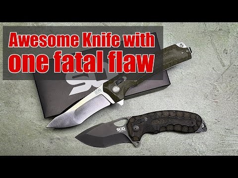 SOG Hidaka pocketknife: An awesome 3V blade for hard use, paired with an utterly unsuitable handle