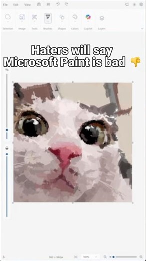 Goofy cat drawing in Microsoft Paint. #art #mspaint #drawing