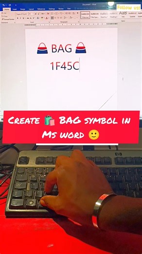 create BAG 🛍️ symbol in Ms word one tricks 🙂 #msword #viralvideoshorts #computerscience