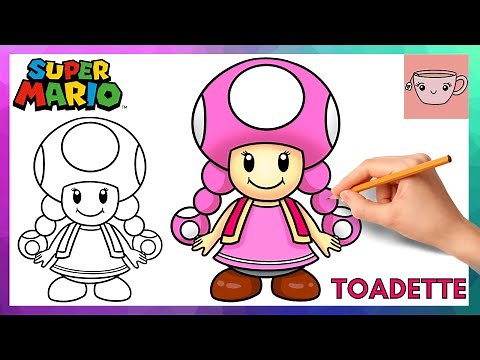 How To Draw Toadette | Super Mario Bros | Cute Easy Step By Step Drawing Tutorial