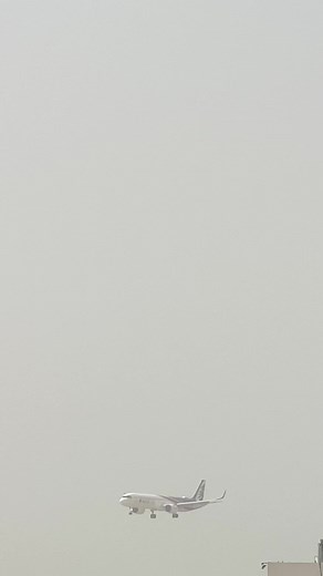 During the day, Beirut became dusty, which made all of Beirut and the mountains disappear until it became like fog and hid all the areas, and this was due to the dust two days ago. As we see the plane due to the fog, the so-called dust storm suddenly appears before the eye due to the strong fog that. Even the Middle East Airlines captain was at a high altitude because the runway was not visible from the fog, but he was able to land well and at the desired point. The lack of visibility and fog is