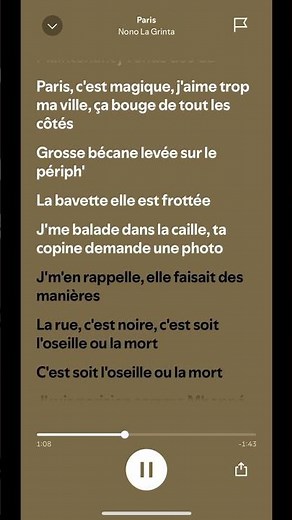 Paris - Nono La Grinta | Spotify Lyrics