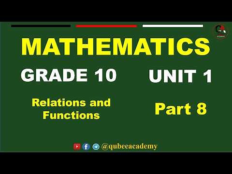 8. rade 10 Maths Unit 1: Relations and Function | Part 8 Type of Function | New curriculum | Oromoo