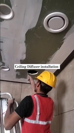 Diffuser installation #hvac #construction #buildingconstruction #shorts