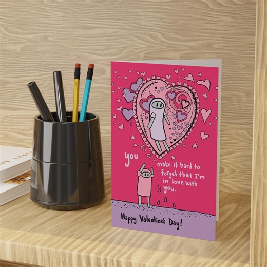 Valentine's Day Greeting Cards, Love Theme, Romantic Note Cards, Heart Illustration, Cute Anniversary Cards, Handwritten Message Cards - Etsy UK
