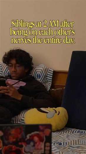 Noice on Instagram: "2am snack break is the universal sibling peace code ✌🏻🕊️☮️ is this true for your sibling too? [noice , sibling wars , 2am snacks]"