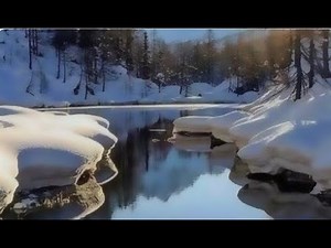 Winter Landscape Watercolor - Snowy Scene