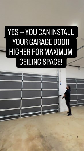 YES — YOU CAN INSTALL YOUR GARAGE DOOR HIGHER FOR MAXIMUM CEILING SPACE! 🚗⬆️ In this video, we answer one of the most common questions we get asked: Can you install a garage door higher up against the ceiling to maximise space? The answer is yes! Here we showcase a sectional garage door with extra-long side channels, allowing the door to travel completely up the wall before turning neatly along the ceiling. The result — a clean, open, and modern look with maximum overhead space. To make the set