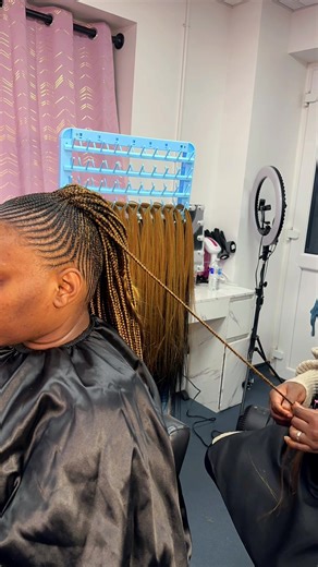 PART 2 (UPDO SERIES): The front is much easier, customer can rest their neck, braider can take a much convenient posture! . Tamal give the best in sizes! . #fyp #updo #viral #birmingham #braidstyles