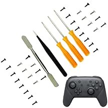 CTHTBZ 32PCS Repair Full Housing Board Screws Set Replacement for Nintendo Switch Pro Controller,With Screwdriver Kit,Tweezer Opening Tools