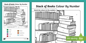 Stack of Books Colour-by-Number