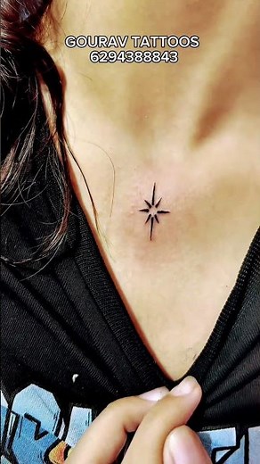 Ladies, chest start TATTOO design😻🧐#tattoo #reels #star