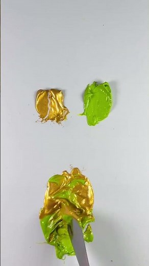 MIXING Gold with Lime Green—A Color So Addictive!” #colormixing #satisfying
