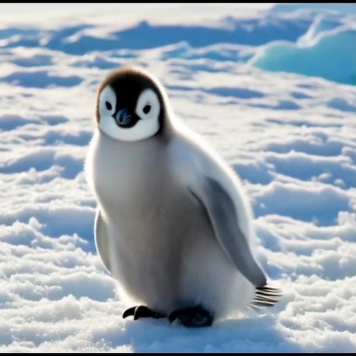Baby Penguin's First Steps: Waddling on Ice!