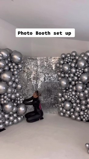 Creative Photo Corner Ideas with Balloons and Sequin Wall