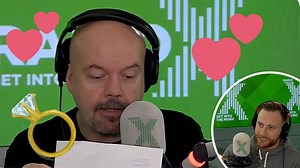Dom reads out a listener's marriage proposal live on-air