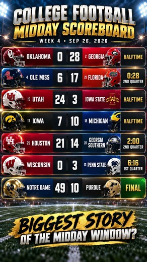 College Football Midday Chaos 🚨 Georgia Dominates, Florida Upset Alert!