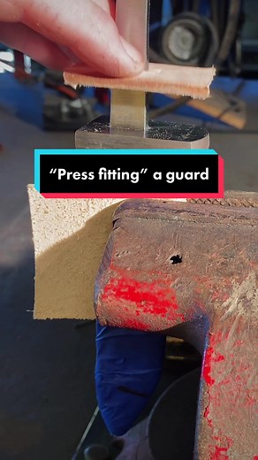 Press fitting a knife guard #knifemaking #bladesmithing #knifeguard #pressfit #tight