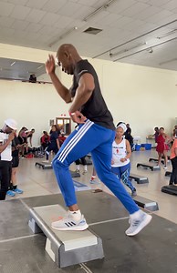 Local Gym giving step aerobics at LMS FIT in Rustenburg, North West. HOST Kgotso Motsilenyane | Molebogeng Masisi | South African Aerobics