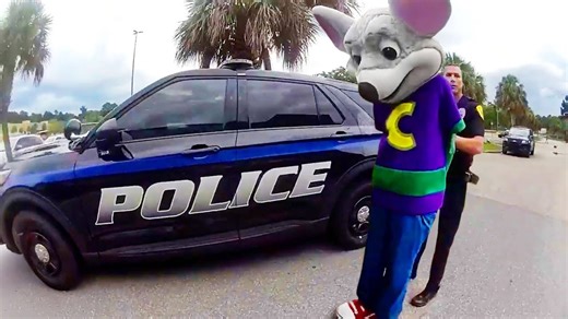 They arrested Chuck E Cheese himself