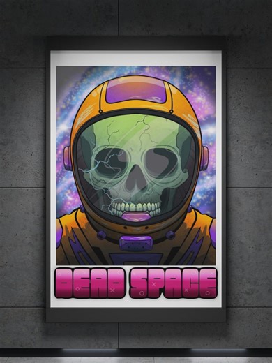 Dead Space Poster | Astronaut Wall Art | Retro Sci-fi Print | Space Illustration | Digital Download - Etsy