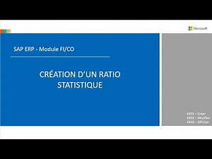 SAP FI/CO - Création d'un ratio statistique