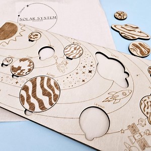 Wooden Solar System Puzzle | Planet Matching Game - Etsy Australia