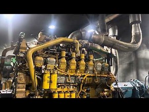 🐱 Caterpillars high HP Engine testing at test rig on 100% load with SAJ Dynamometer.CAT3516 B 1900hp