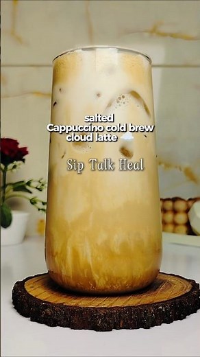 easy to make salted cappuccino cold brew iced coffee at home with simple ingredients #coldcoffee