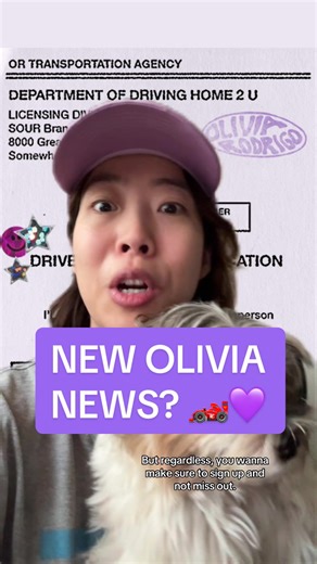 Emergency broadcast for all the Livies! 💜📢 There is a driver's license renewal application on OliviaRodrigo.com and we need to know what it means. 🕵🏻‍♀️ I’m not okay, and clearly, my dog isn't either. @livies hq ❤️ #crystalunscripted #oliviarodrigo #livies #driverslicenseoliviarodrigo #morkiesoftiktok
