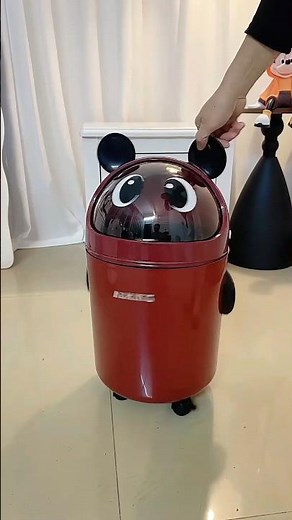 Flip Lid Trash Can with Wheels Modern Space Saving Design #shorts