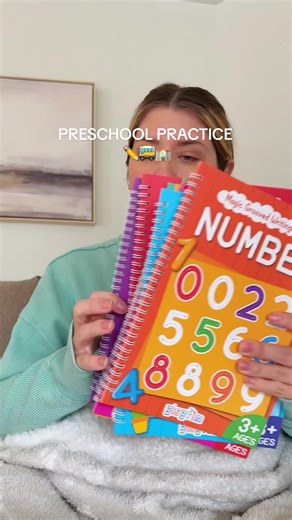 I can’t talk about these enough! My toddler is writing and reading and she truly loves to play with these books 🏫🚌✏️ #preschool #homeschool #preschoolactivities #sahm #toddlerlearning